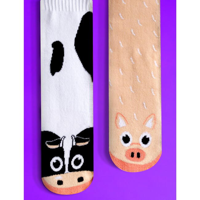 Cow & Pig Mismatched Animals Socks for Adults - Socks - 3