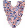 UPF50+ Sustainable Wide Frill Swimsuit, Tropicana Vacay - One Pieces - 1 - thumbnail