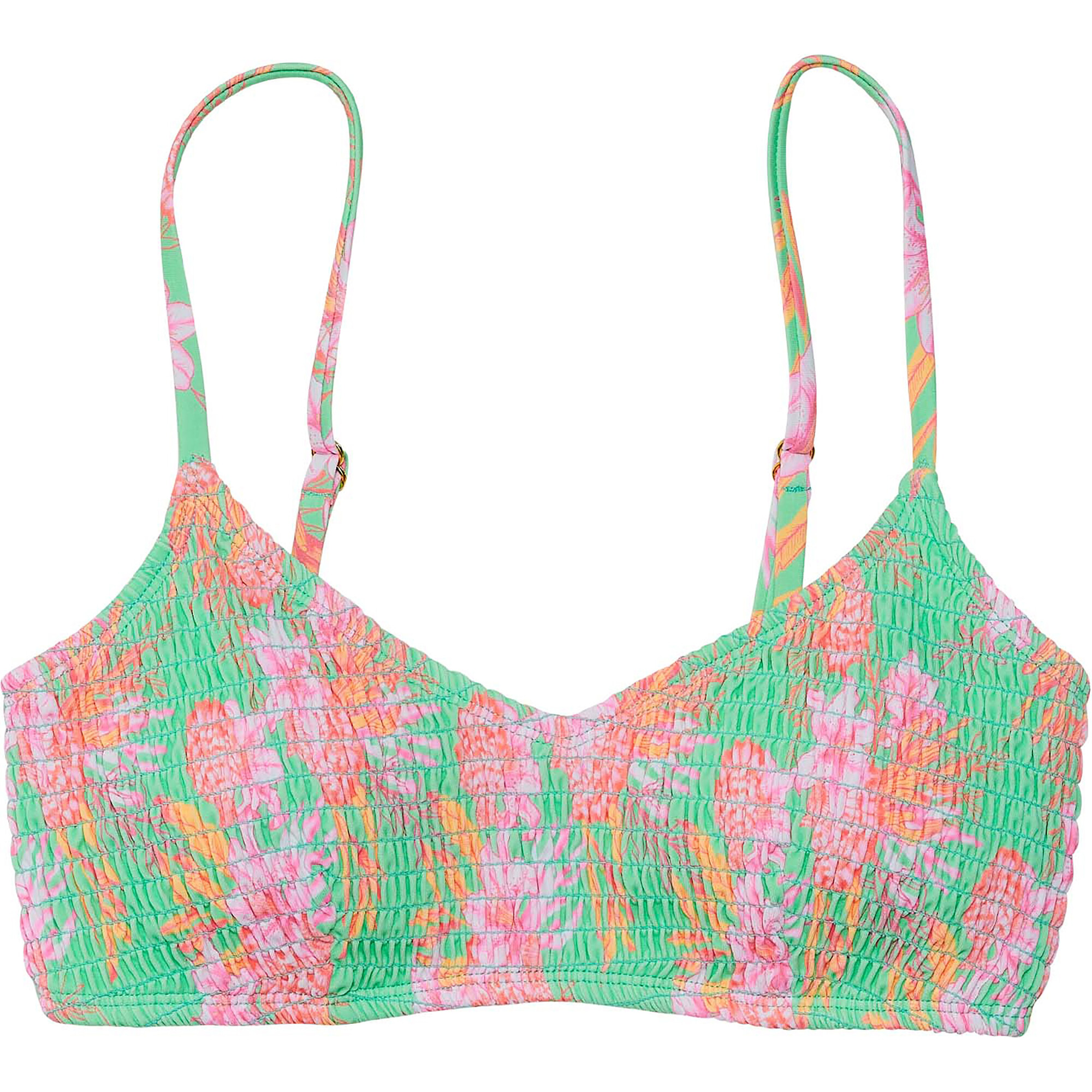 Women'S Sustainable Spaghetti Strap Smocked Bikini Top, Coastal Shells - Two Pieces - 1
