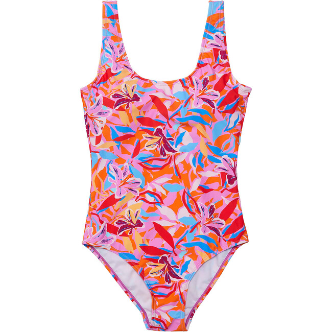 Women'S Sustainable Sleeveless Relaxing Fit Swimsuit, Blooming Sunset