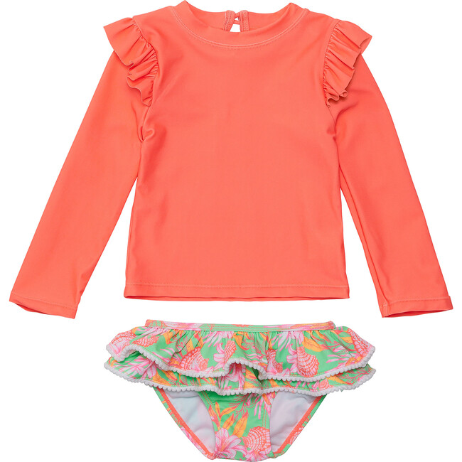 UPF50+ Sustainable Ruffle Set, Coastal Shells