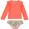 UPF50+ Sustainable Ruffle Set, Coastal Shells - Two Pieces - 1 - thumbnail