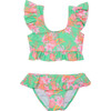 UPF50+ Sustainable Scoop Neck Frilled Crop Bikini, Coastal Shells - Two Pieces - 1 - thumbnail