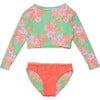 UPF50+ Sustainable Reversible Crop Long Sleeve UPF50+ Rash Top & Bottom Set, Coastal Shells - Two Pieces - 1 - thumbnail