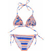 UPF50+ Sustainable Halter Neck Tie Front & Bottom Triangle Bikini, Tropicana Vacay - Two Pieces - 1 - thumbnail