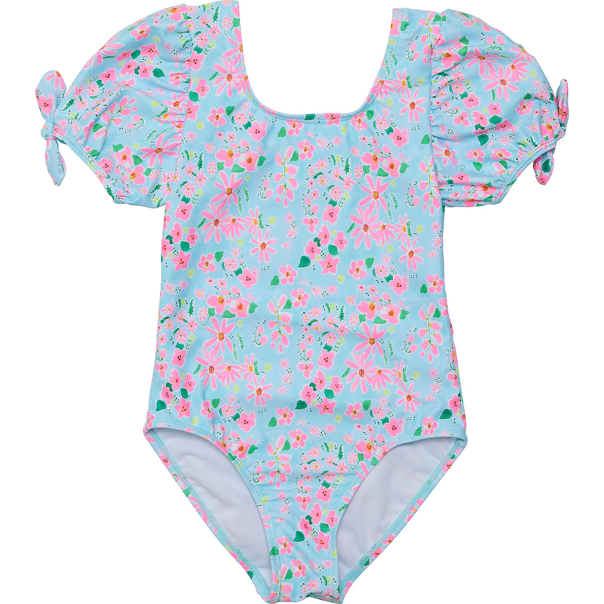 UPF50+ Short Puff Sleeve Surf Suit, Daisy Chain - One Pieces - 1