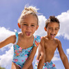 UPF50+ Sustainable Frill Shoulder Front Knot Swimsuit, Kaleido Fish - One Pieces - 3
