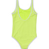 UPF50+ Scoop Neck Sleeveless Contrast Piped Swimsuit, Citron Zest - One Pieces - 2