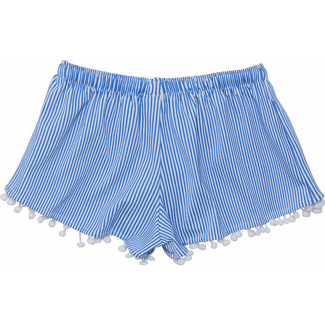 UPF50+ Pompom Lace Trim Drawstring Swim Shorts, Parisian Summer - Swim Trunks - 2