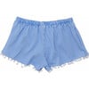 UPF50+ Pompom Lace Trim Drawstring Swim Shorts, Parisian Summer - Swim Trunks - 2