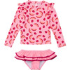 UPF50+ Long Sleeve Ruffle Set, Berry Sweet - Two Pieces - 1 - thumbnail