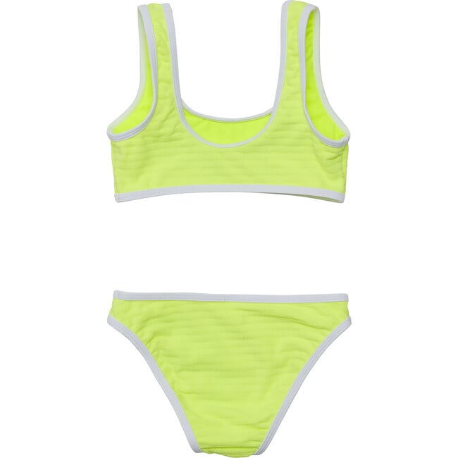 UPF50+ Contrast Piped Sleeveless Crop Bikini, Citron Zest - Two Pieces - 2