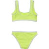 UPF50+ Contrast Piped Sleeveless Crop Bikini, Citron Zest - Two Pieces - 2