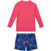 UPF50+ Contrast Long Sleeve Top & Short Set, Sailboat Rock - Two Pieces - 2