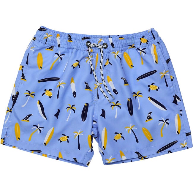 Sustainable Comfort Lined Drawstring Swim Short, Turtle Break