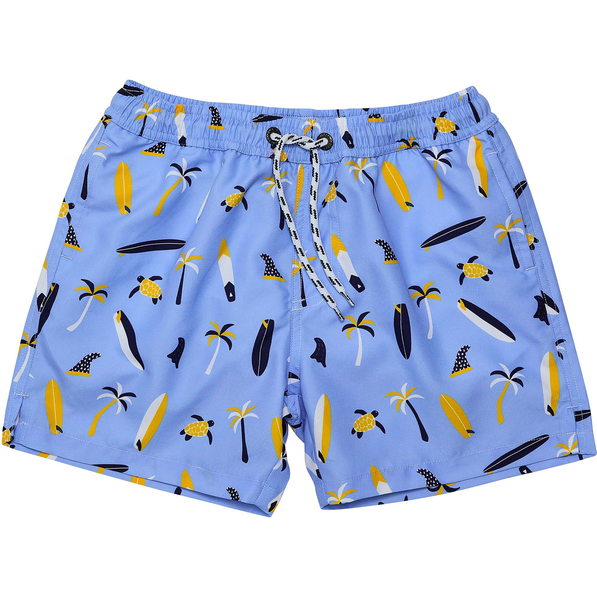 Sustainable Comfort Lined Drawstring Swim Short, Turtle Break - Swim Trunks - 1