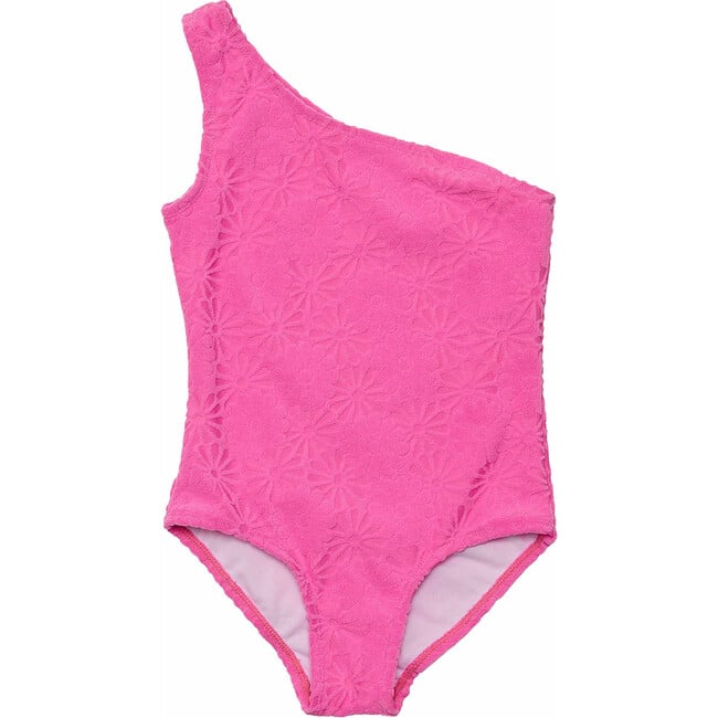 Plush Terry UPF50+ One Shoulder Swimsuit, Bubblegum Bloom