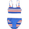 Reversible Sustainable Spaghetti Strap Smocked Top Bikini, Tropicana Vacay - Two Pieces - 1 - thumbnail