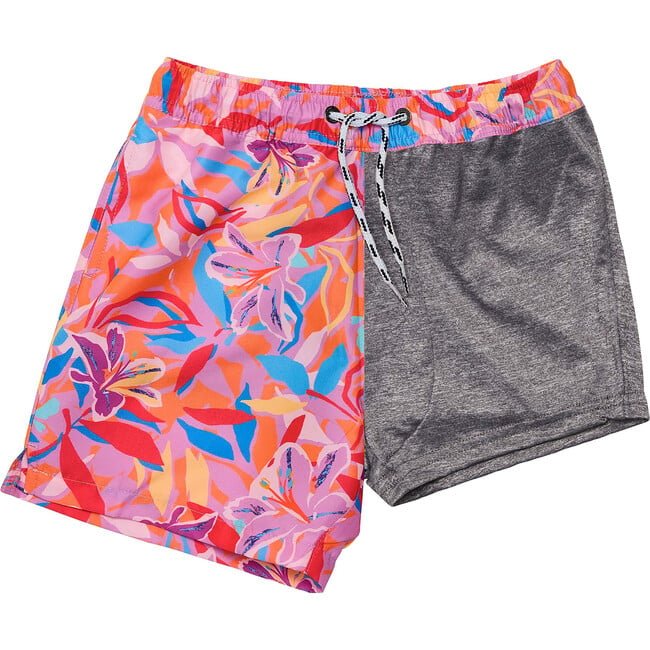 Sustainable Drawstring Swim Short, Blooming Sunset - Swim Trunks - 3