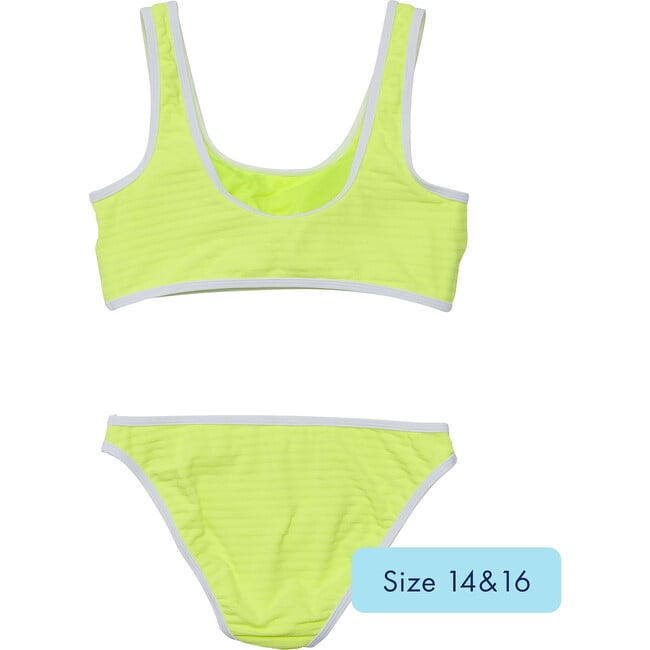 UPF50+ Contrast Piped Sleeveless Crop Bikini, Citron Zest - Two Pieces - 4