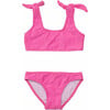 Plush Terry Tie Shoulder Sleeveless Crop Bikini Top, Bubblegum Bloom - Two Pieces - 1 - thumbnail