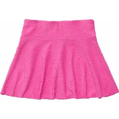 Plush Terry Broad Waist Band Pleated Short Swim Skirt