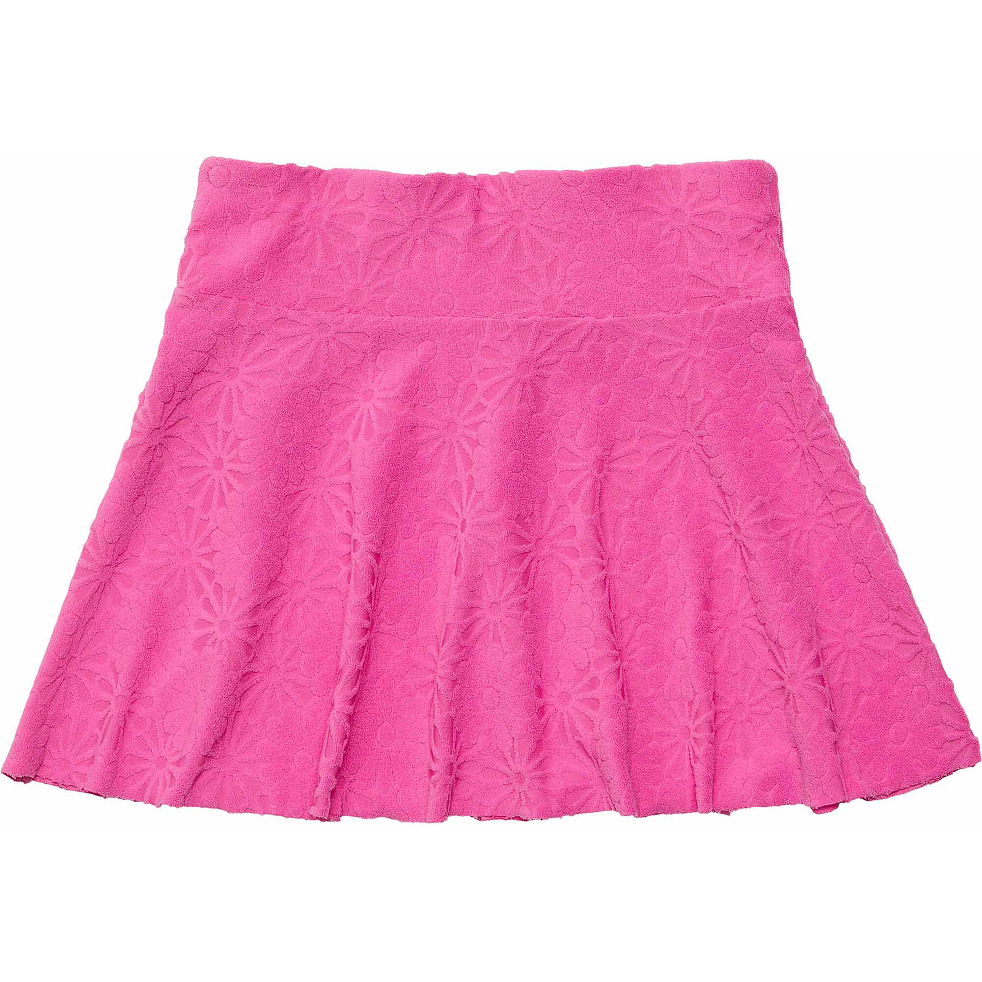 ★PLAGE_seoul★ Terry swim set_pink Plush Terry Broad Waist Band Pleated Short Swim Skirt