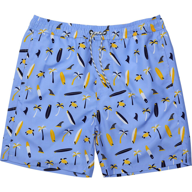 Men's Sustainable Comfort Lined Drawstring Swim Short, Turtle Break