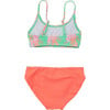 Reversible Sustainable Spaghetti Strap Smocked Top Bikini, Coastal Shells - Two Pieces - 4