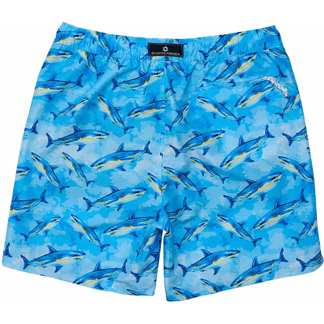 Men's Sustainable Comfort Lined Drawstring Swim Short, Jawsome Waves - Swim Trunks - 2