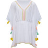 Embroidered Side Tassel Kaftan Cover Up, Coastal - Cover-Ups - 1 - thumbnail