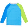 Color-Block Crew Neck Long Raglan Sleeve Rash Top, Citron Splash - Rash Guards - 2