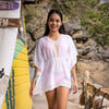 Embroidered Side Tassel Kaftan Cover Up, Coastal - Cover-Ups - 3