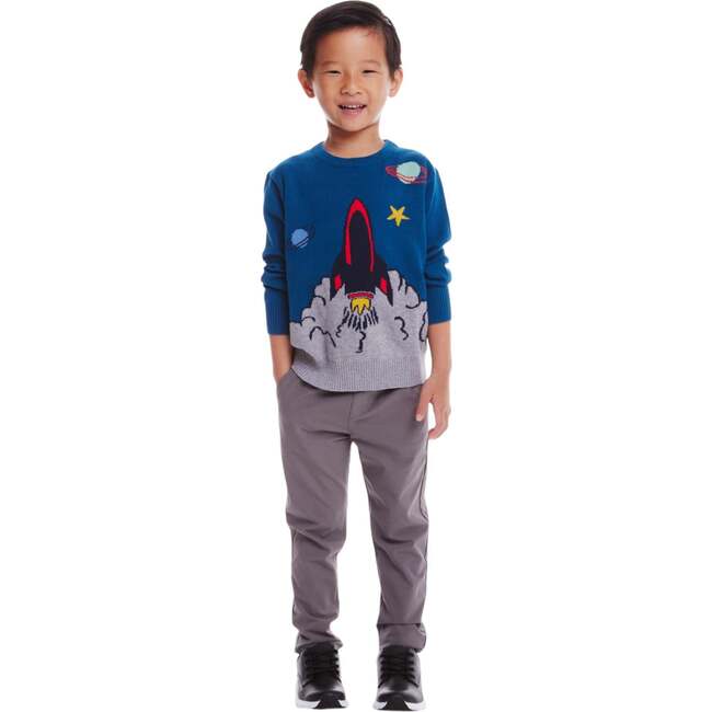 Kids Teal Spaceship Sweater - Sweaters - 2