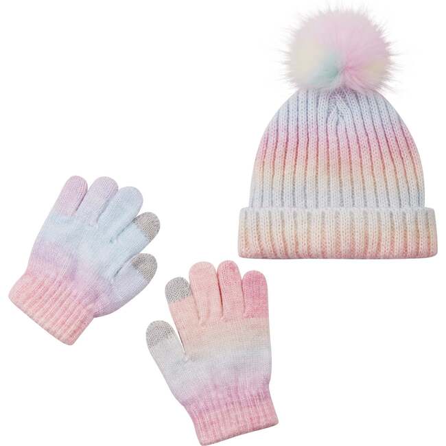 Kids Winter Hat & Glove Set, Pink Confetti