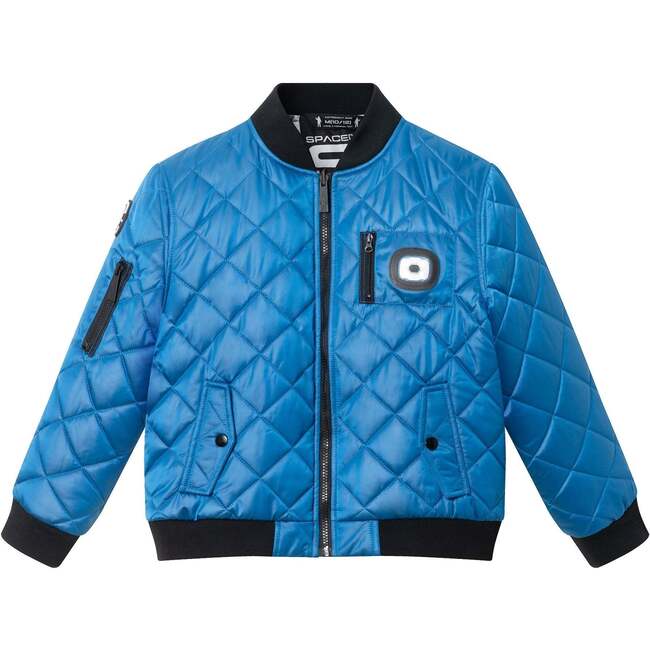 SPACEONE x Andy & Evan® Kids Quilted Bomber with LED Light, Blue