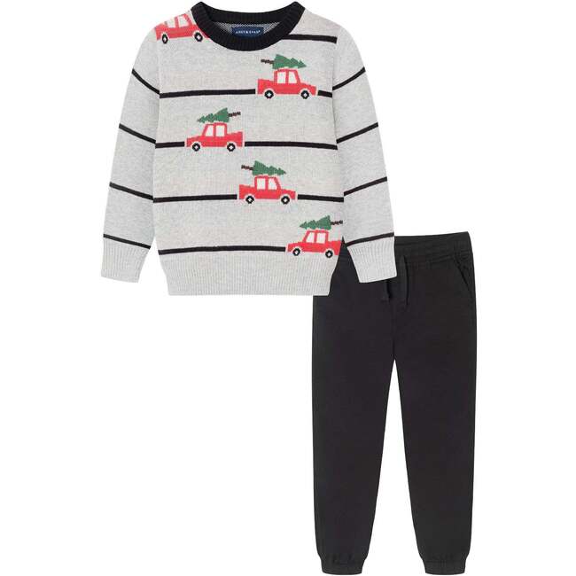 Striped Sweater Set, Holiday Car - Mixed Apparel Set - 1