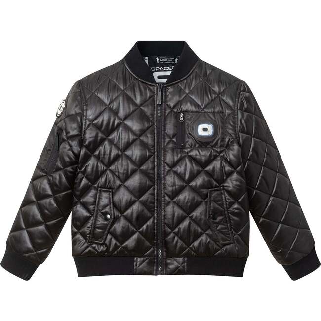 SPACEONE x Andy & Evan®, Kids Quilted Bomber with LED Light, Black