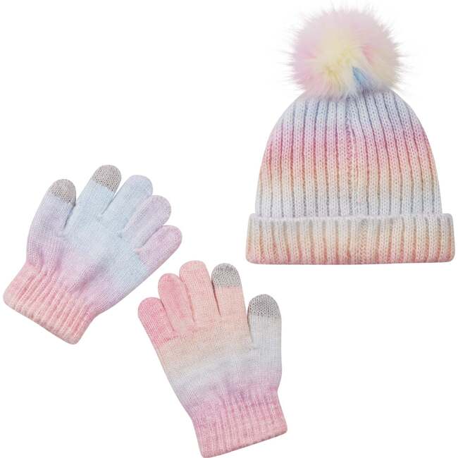 Kids Winter Hat & Glove Set, Pink Confetti - Mixed Apparel Set - 2