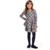 Kids Tiered Dress, Blue Tweed - Dresses - 2