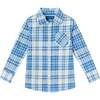 Kids Ultra Soft Buttondown Shirt, Blue Cream - Button Downs - 1 - thumbnail