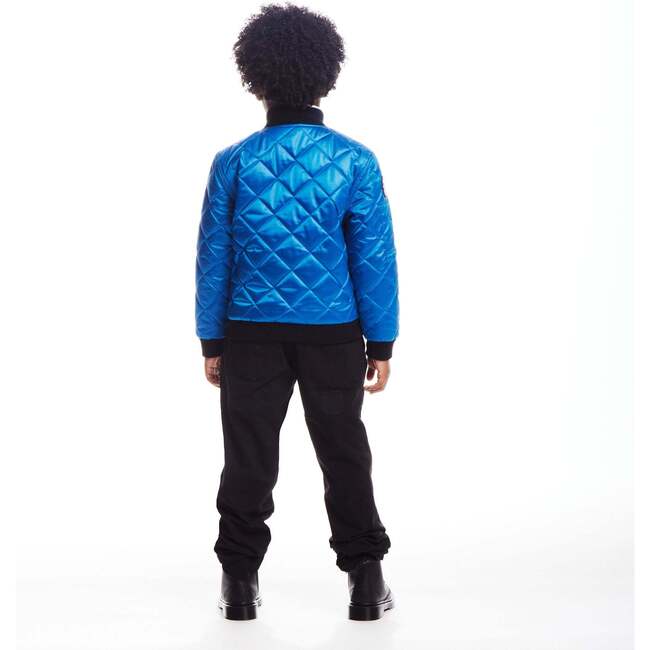 SPACEONE x Andy & Evan® Kids Quilted Bomber with LED Light, Blue - Jackets - 4