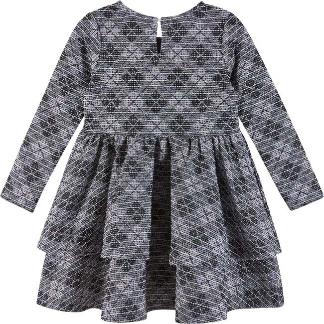 Kids Tiered Dress, Blue Tweed - Dresses - 5