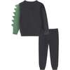 Kids Sweater Set, Charcoal Dinosaur - Mixed Apparel Set - 2