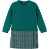 Kids Quilted Sweatshirt & Tweed Dress, Green Holiday - Dresses - 1 - thumbnail