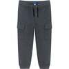 Kids Pique Jogger, Charcoal - Pants - 1 - thumbnail