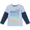 Kids Long Sleeve Two-Fer Graphic Tee Shirt, Space Shuttle - T-Shirts - 1 - thumbnail