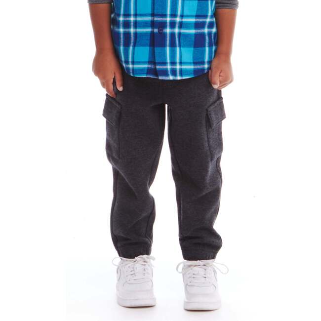 Kids Pique Jogger, Charcoal - Pants - 2