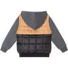 Kids Hooded Puffer Vest & Sweatshirt Combo, Black Cognac - Sweatshirts - 2