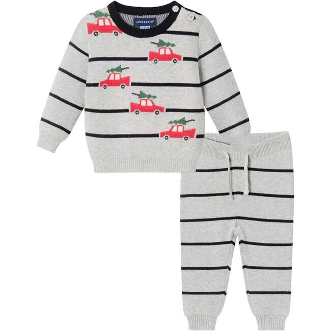 Infant Striped Sweater Set, Holiday Car - Mixed Apparel Set - 1